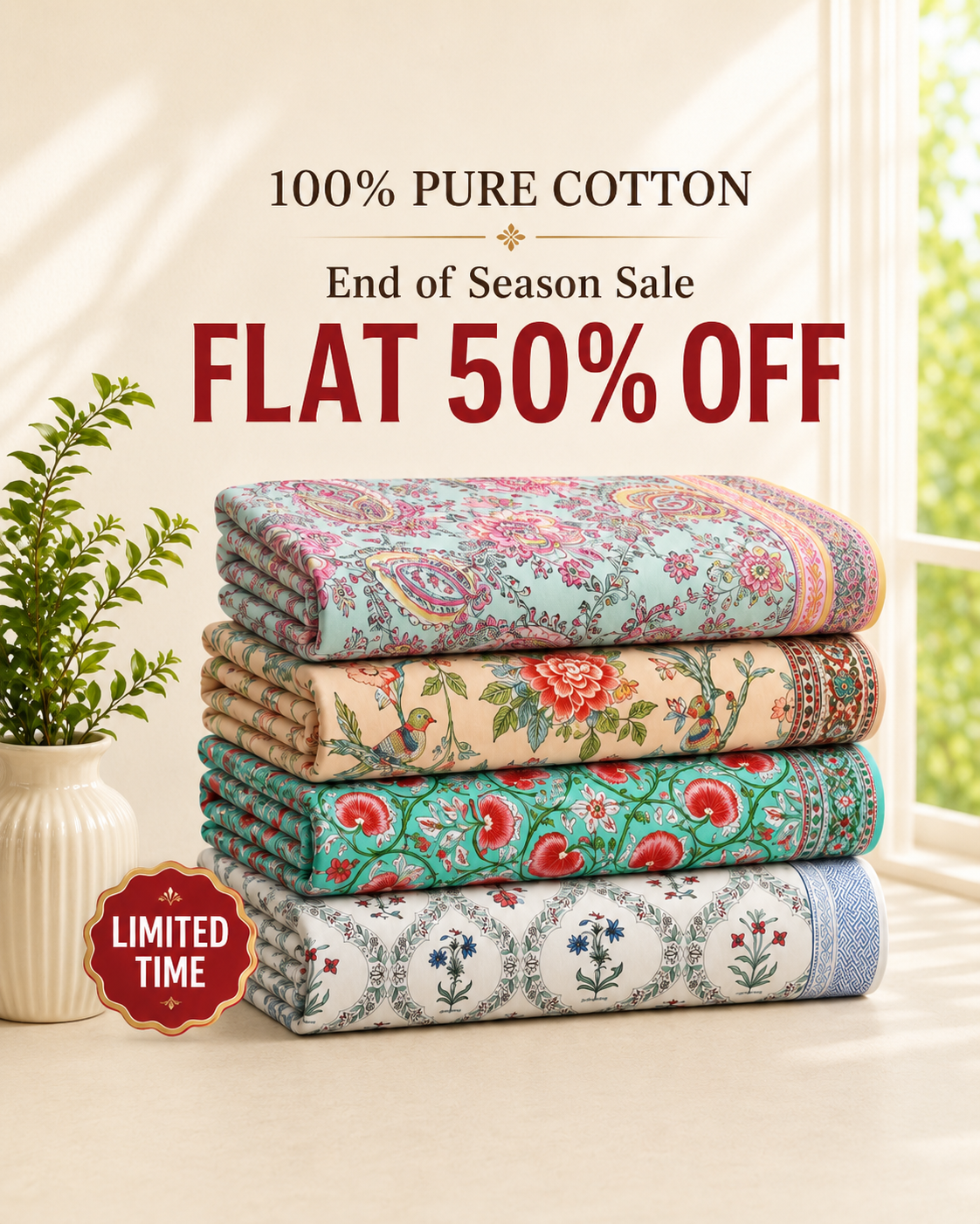 End of Season Sale – Flat 50% Off