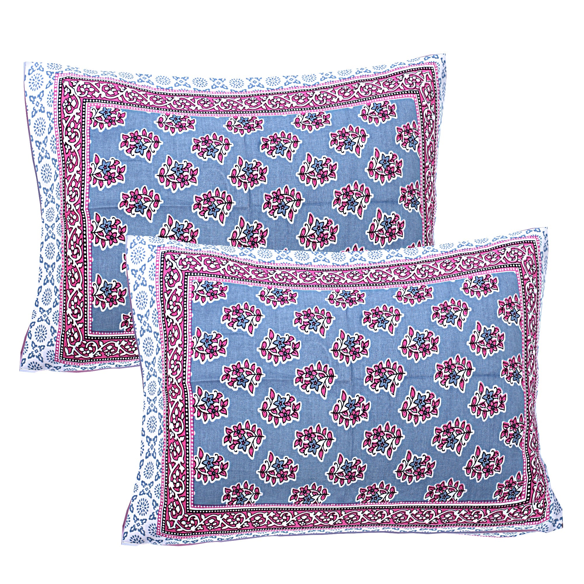 Chandani Buta 100% Cotton Queen Bedsheet Set – 90x100 in with 2 Pillow Covers