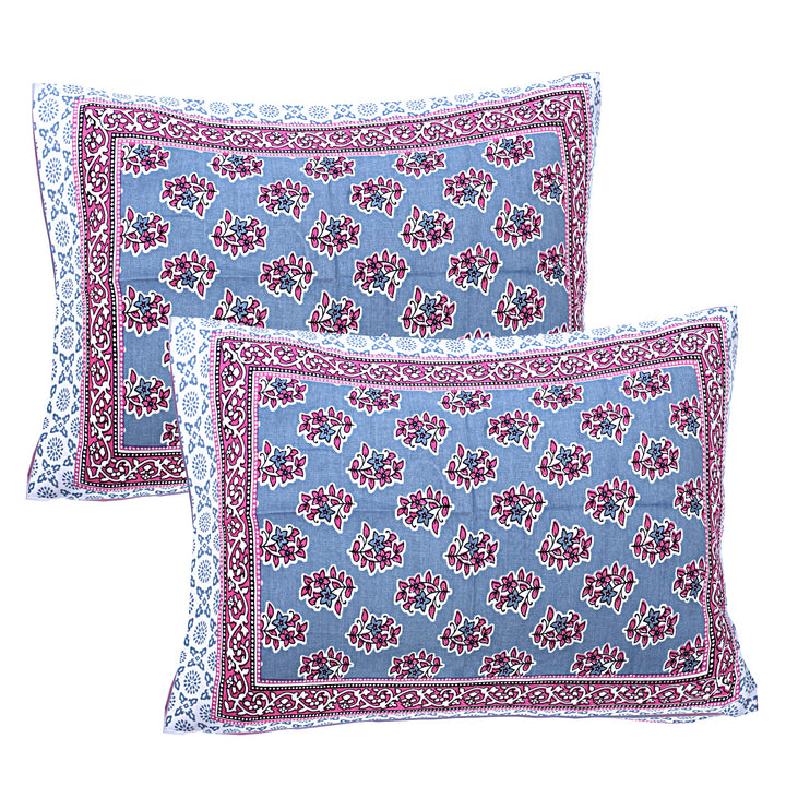Chandani Buta 100% Cotton Queen Bedsheet Set – 90x100 in with 2 Pillow Covers