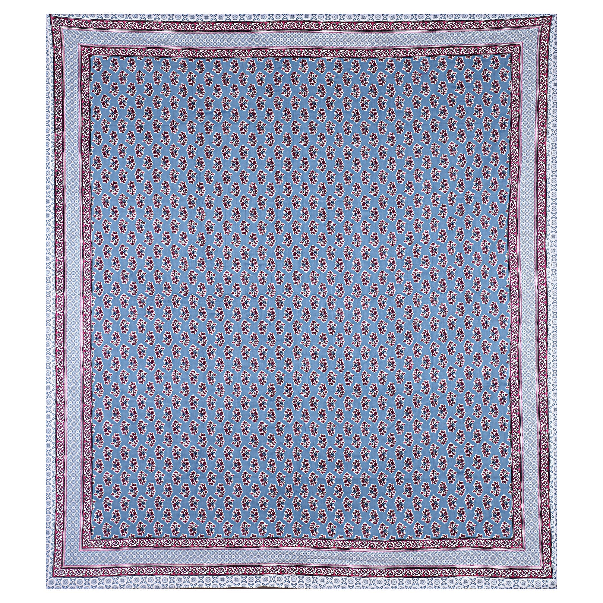 Chandani Buta 100% Cotton Queen Bedsheet Set – 90x100 in with 2 Pillow Covers