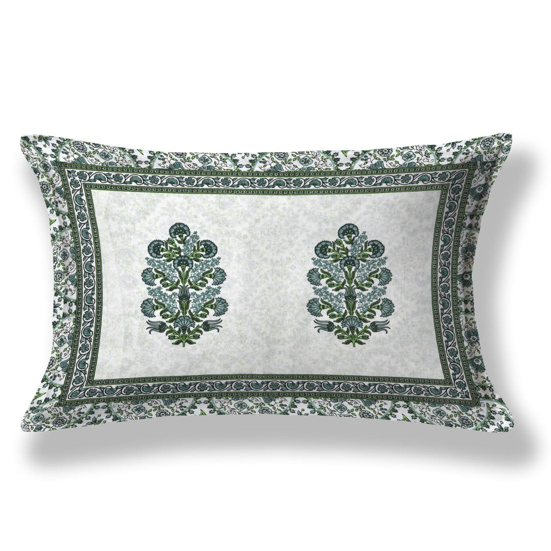 Fulwari Green Fulwari Printed Base Hand Block Printed Cotton Single Bedsheet | 60x90 inches