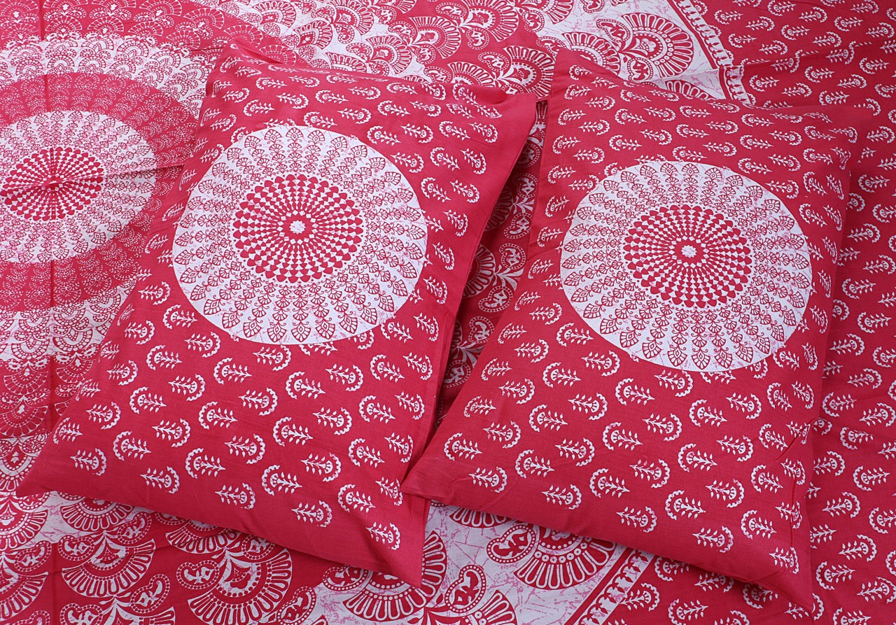 Rangchakra 100% Cotton Queen Bedsheet Set – 90x100 in with 2 Pillow Covers