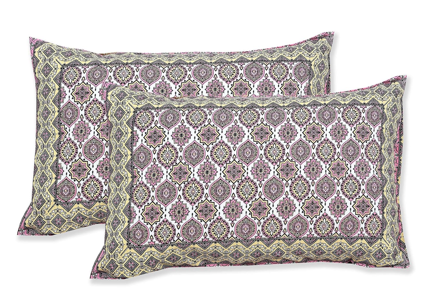 Gulabi Chhaon Hand Block Printed Cotton King Bedsheet Set | 90×108 | 240 TC