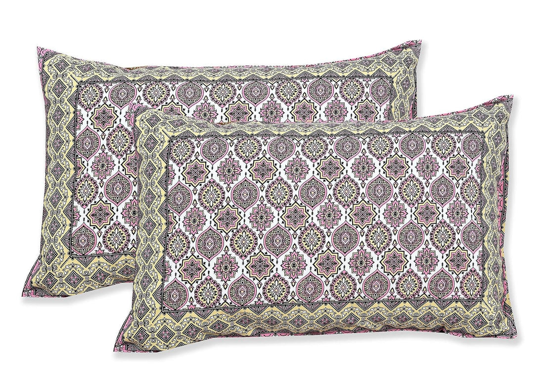 Gulabi Chhaon Hand Block Printed Cotton King Bedsheet Set | 90×108 | 240 TC