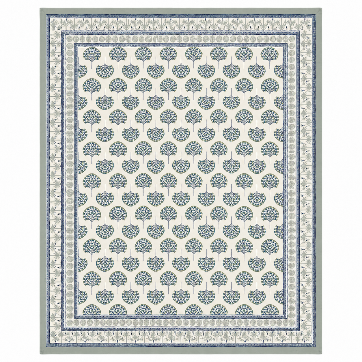 Aaram Bagh Hand Block Printed Cotton Super King Bedsheet Set | 108×108 | 240 TC