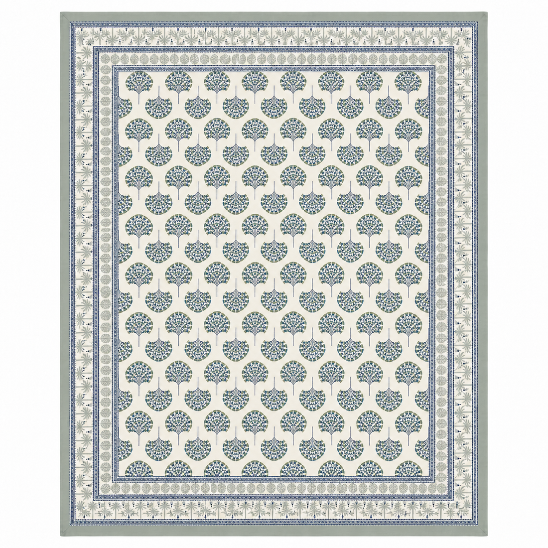 Aaram Bagh Hand Block Printed Cotton Super King Bedsheet Set | 108×108 | 240 TC