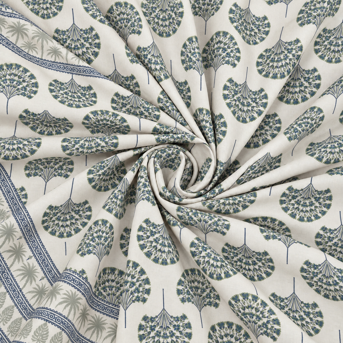 Aaram Bagh Hand Block Printed Cotton Super King Bedsheet Set | 108×108 | 240 TC