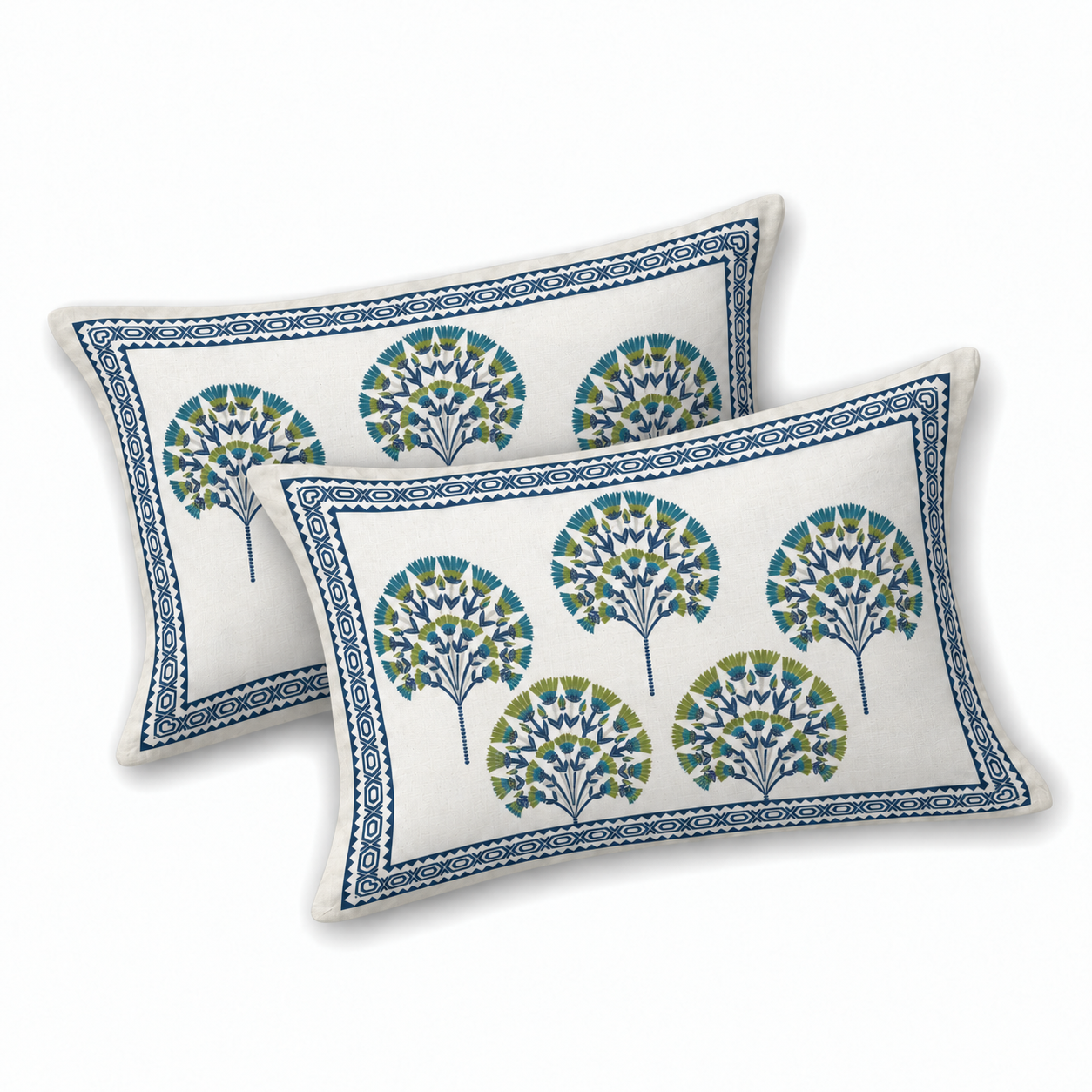 Aaram Bagh Hand Block Printed Cotton Super King Bedsheet Set | 108×108 | 240 TC