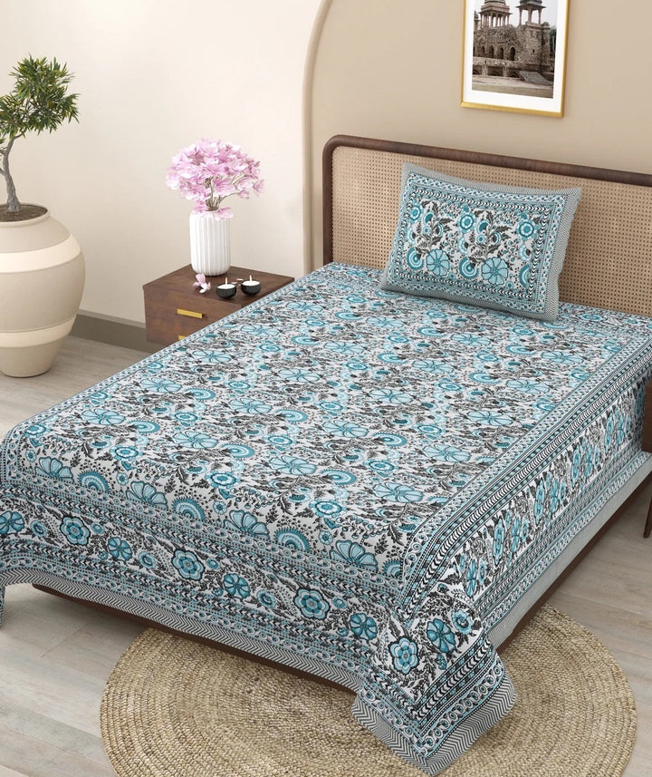 Bechelor Fulwari Hand Block Printed Cotton Single Bedsheet | 60x90 inches