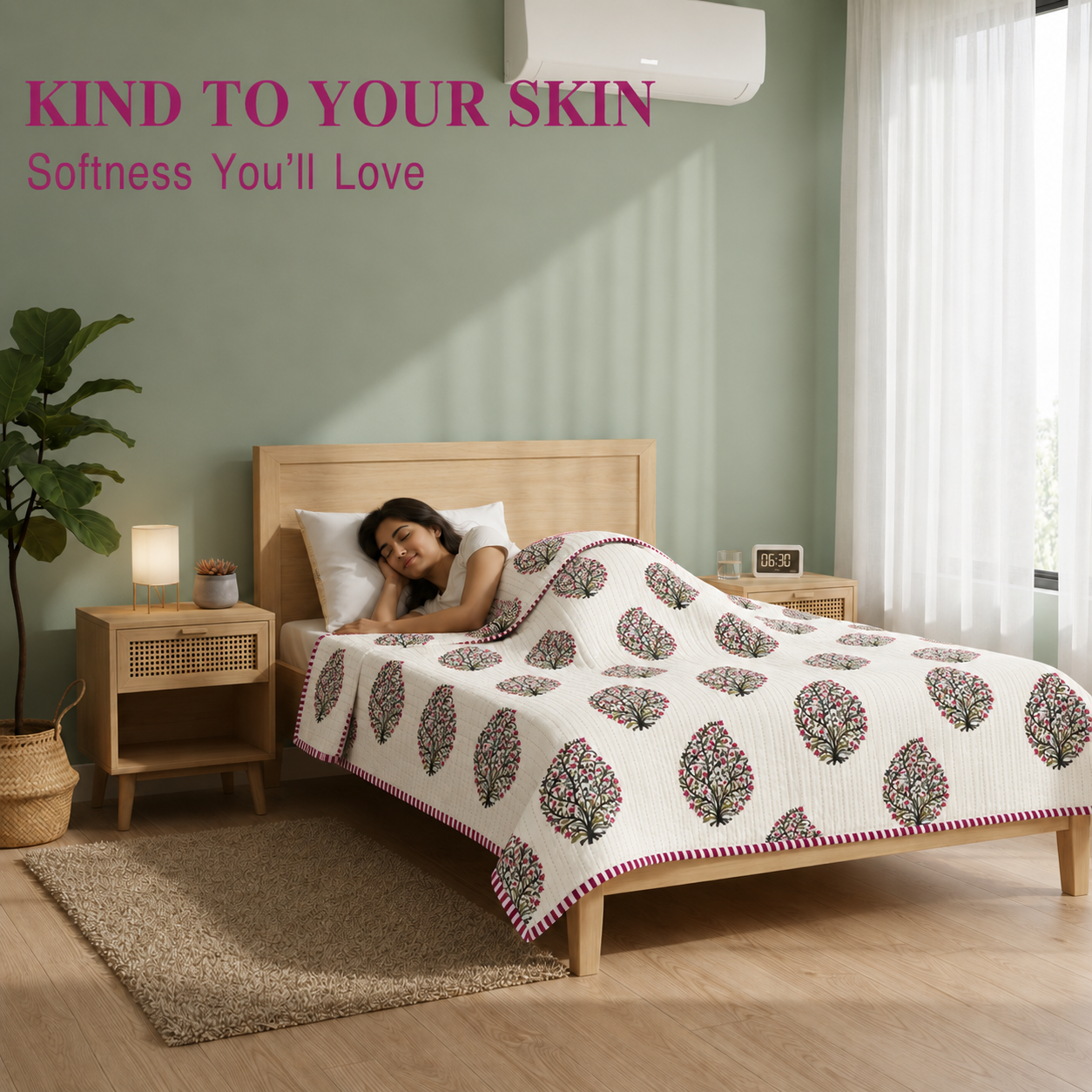 Hand Block Printed Bagh-e-Bahar Cotton Dohar | 60x90 Lightweight Quilt