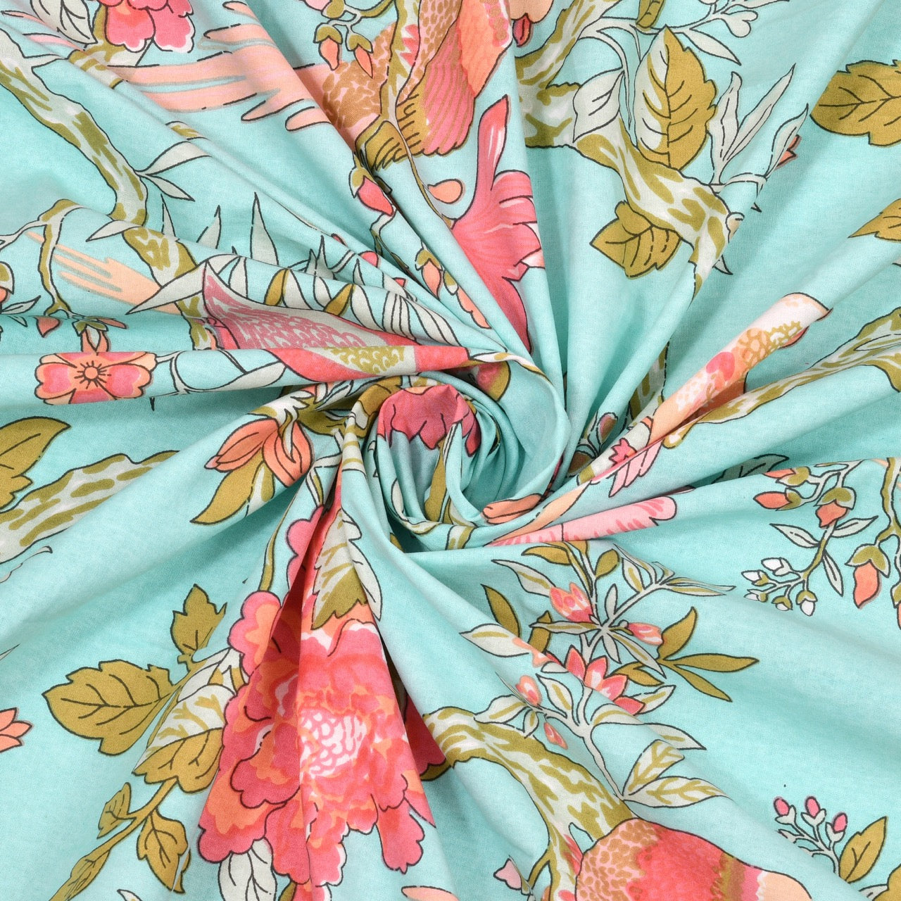 Basera Saga Hand Block Printed Cotton King Bedsheet Set | 90x108 | 240 TC