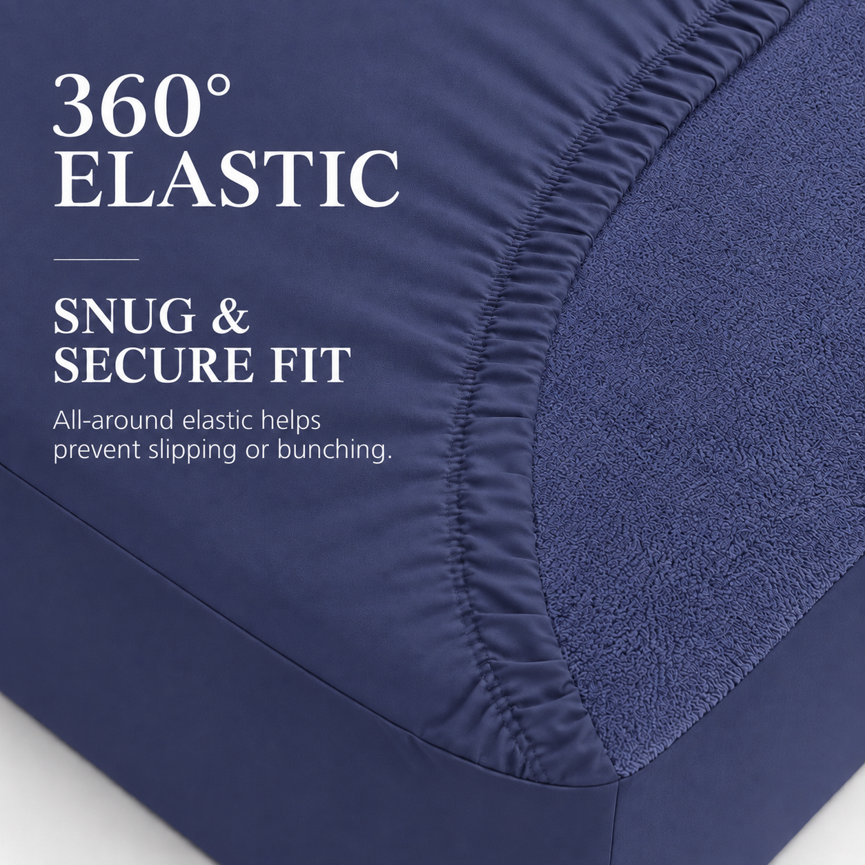Water Proof Terry Cotton Feel Mattress Protector | Classic Blue | Machine Washable | Super Soft | Fits Mattress Upto 10 inches