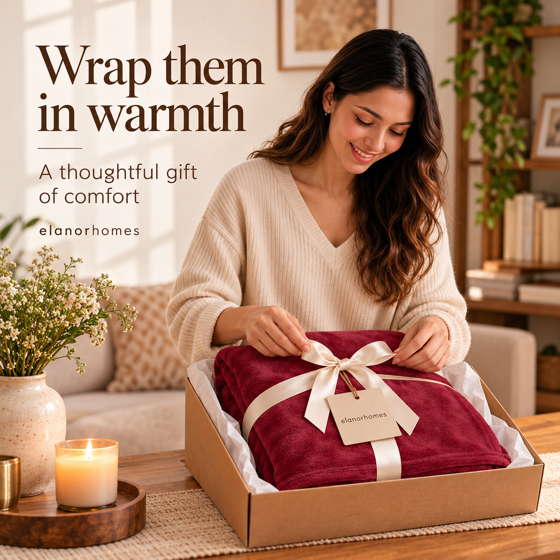 Crimson Embrace Flannel Solid Double Blanket, 220 Gsm, Warm Embrace