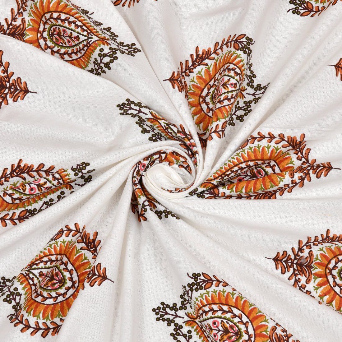 Pink Paisley Hand Block Printed Cotton King Bedsheet Set | 90×108 | 240 TC