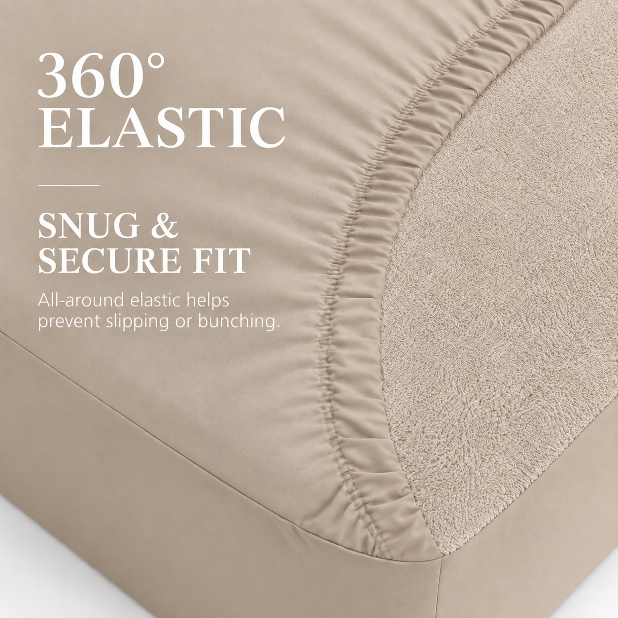 Water Proof Terry Cotton Feel Mattress Protector | Natural Beige | Machine Washable | Super Soft | Fits Mattress Upto 10 inches