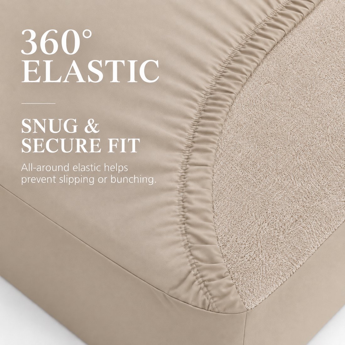 Water Proof Terry Cotton Feel Mattress Protector | Natural Beige | Machine Washable | Super Soft | Fits Mattress Upto 10 inches