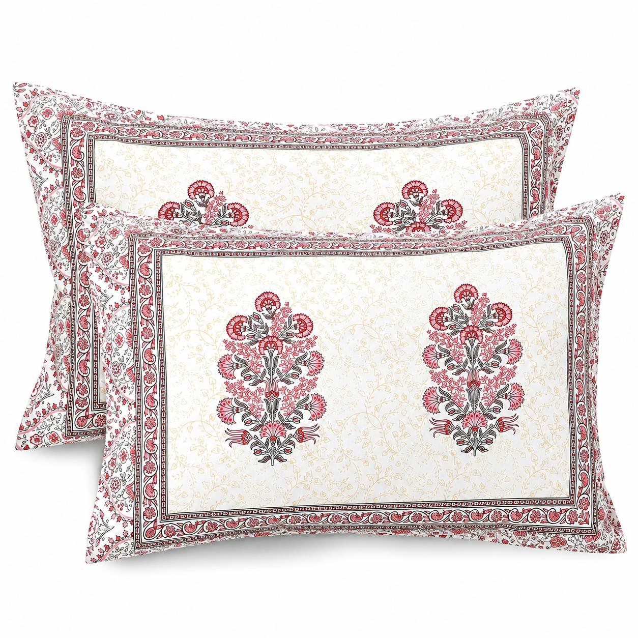 Rose Glow Cotton Pillow Cover Set of 2 (17x28 in)