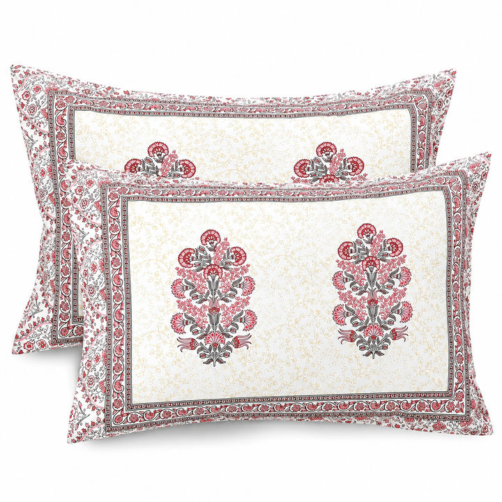 Rose Glow Cotton Pillow Cover Set of 2 (17x28 in)