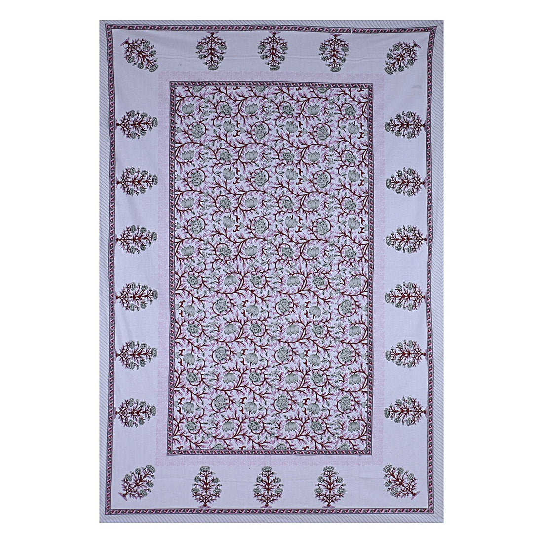 chamellia Hand Block Printed Cotton Single Bedsheet | 60x90 inches