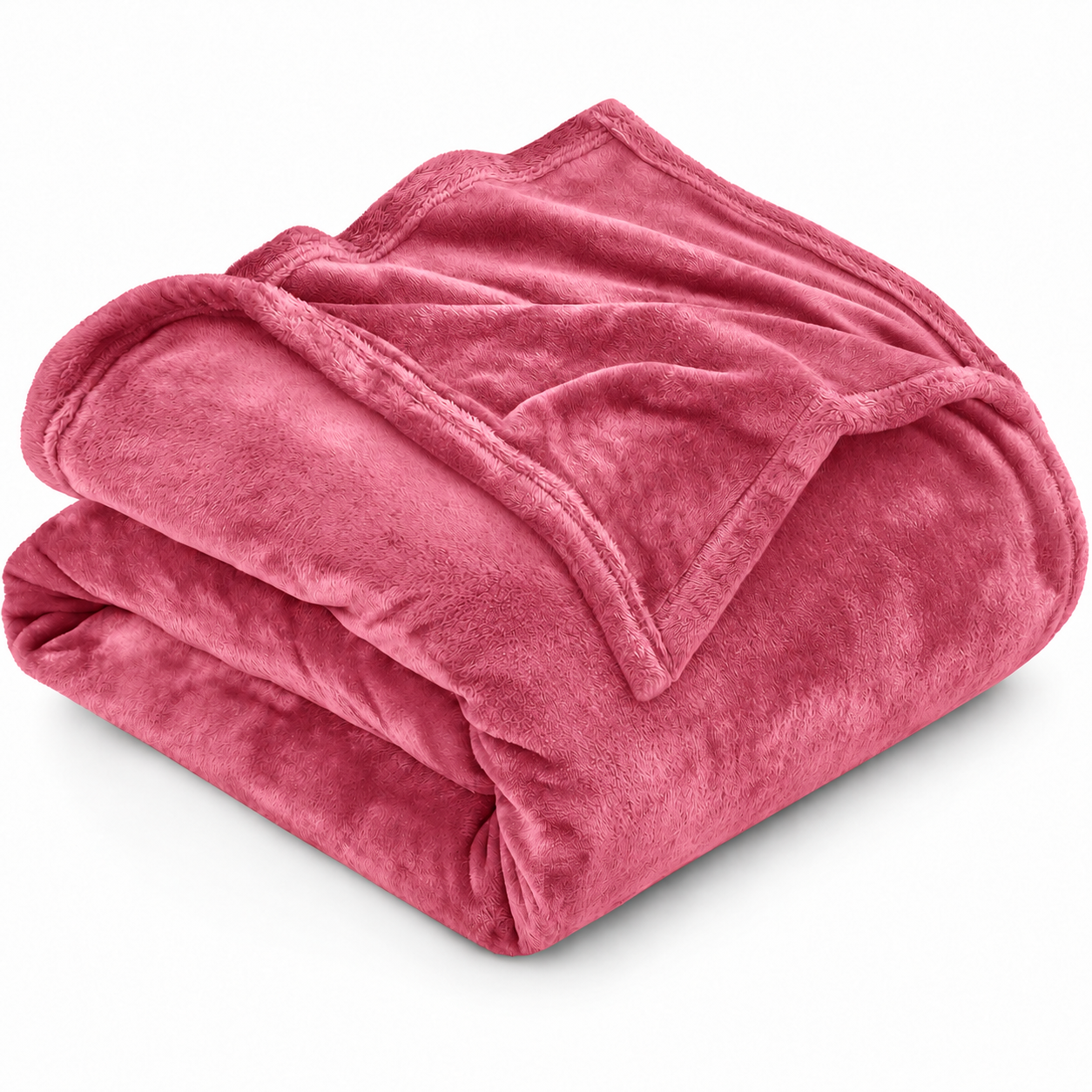 Blush Warm Embrace Flannel Solid Double Blanket, 220 Gsm, Warm Embrace