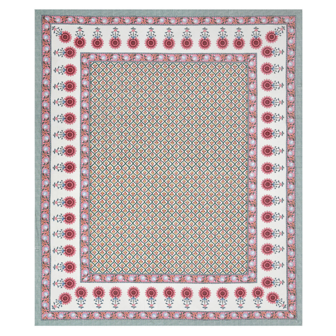 Amber Motif Hand Block Printed Cotton King Bedsheet Set | 90×108 | 240 TC