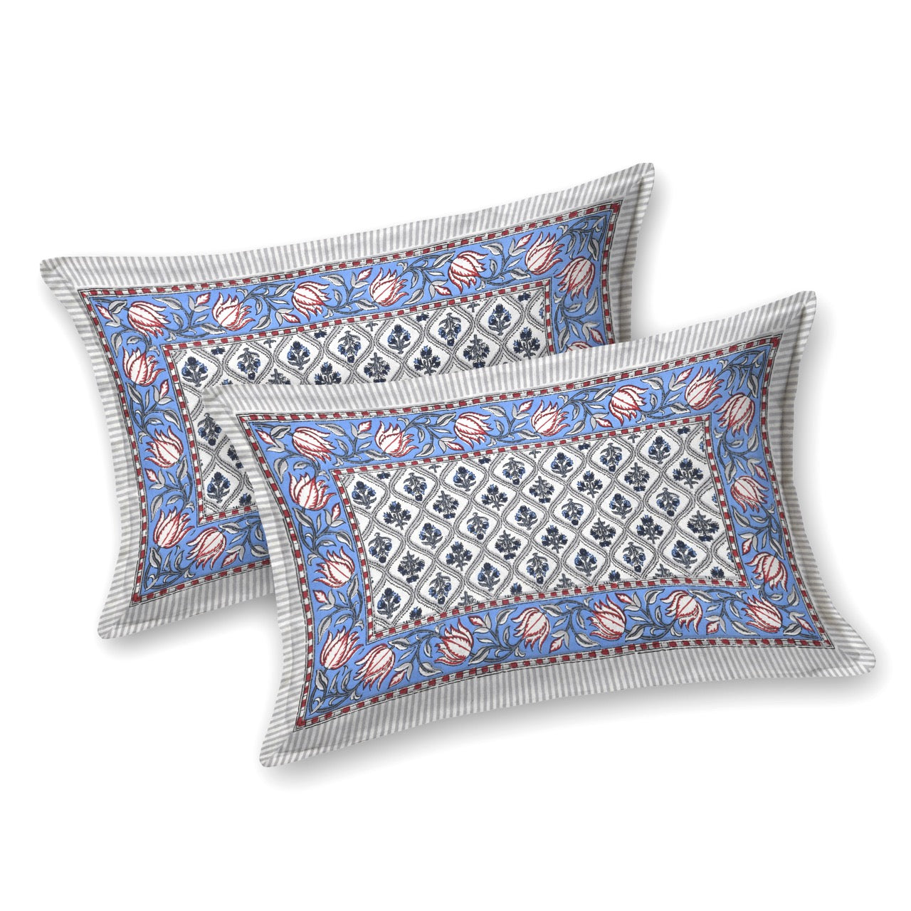 Midnight Motif Hand Block Printed Cotton King Bedsheet Set | 90×108 | 240 TC