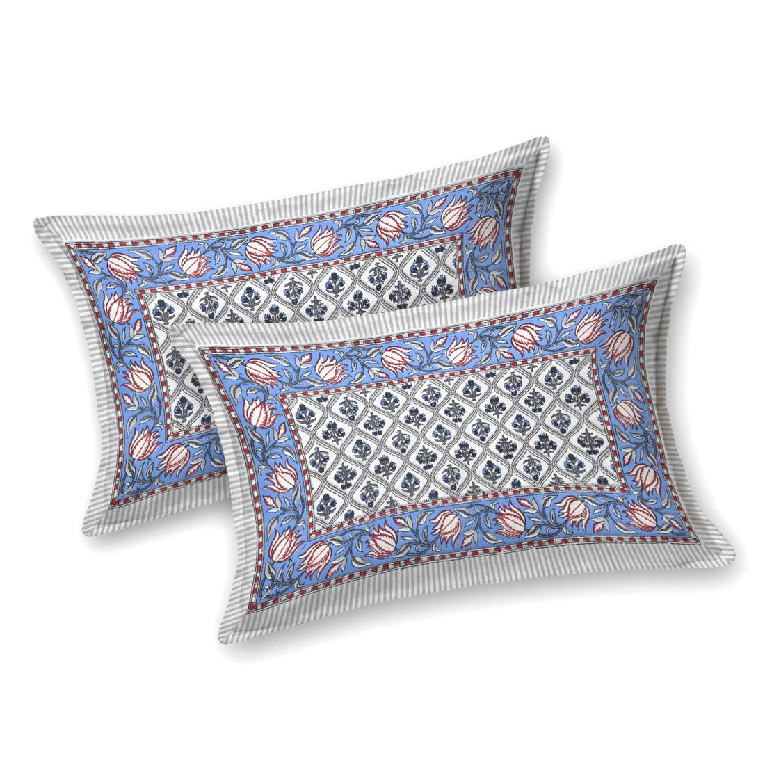 Midnight Motif Hand Block Printed Cotton King Bedsheet Set | 90×108 | 240 TC