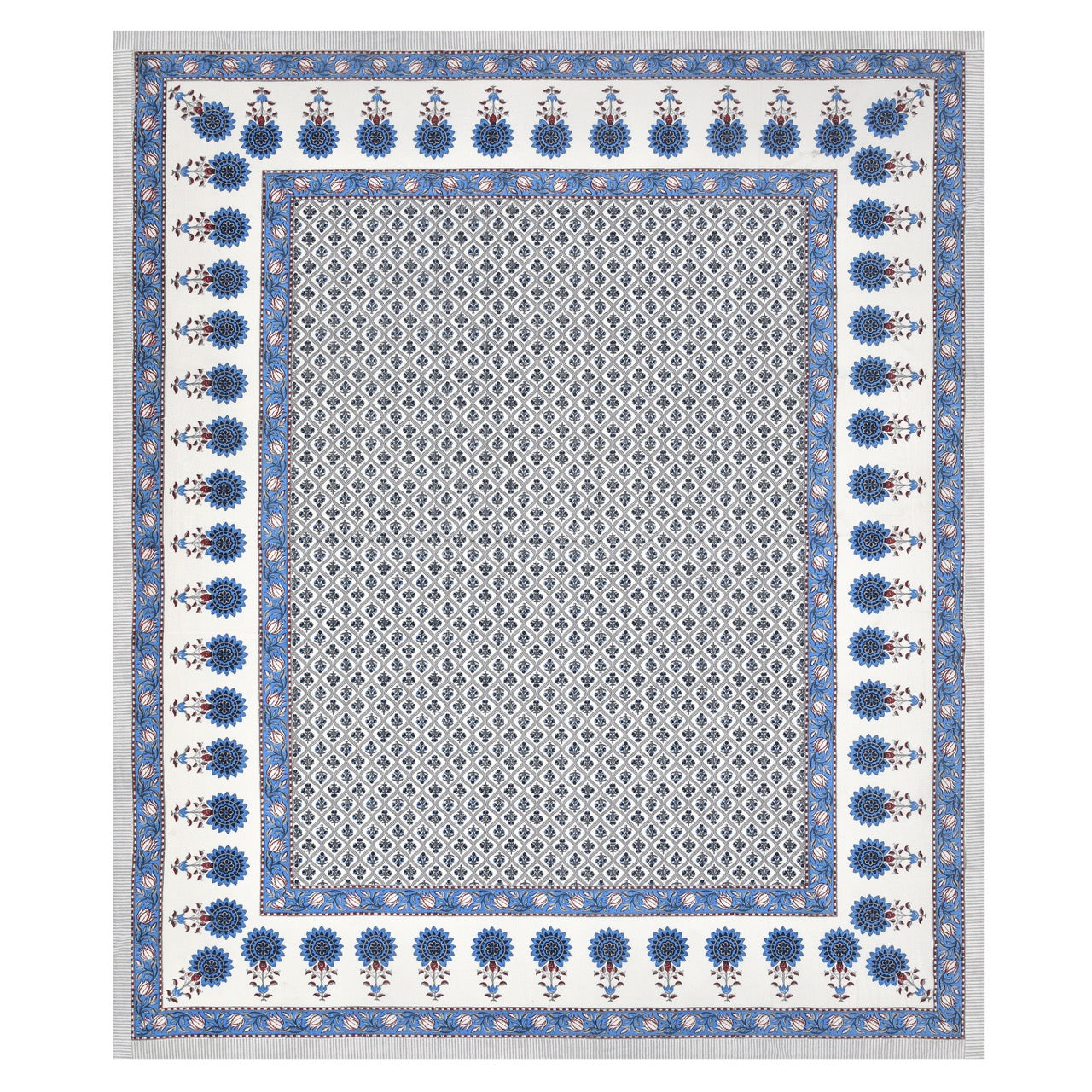 Midnight Motif Hand Block Printed Cotton King Bedsheet Set | 90×108 | 240 TC