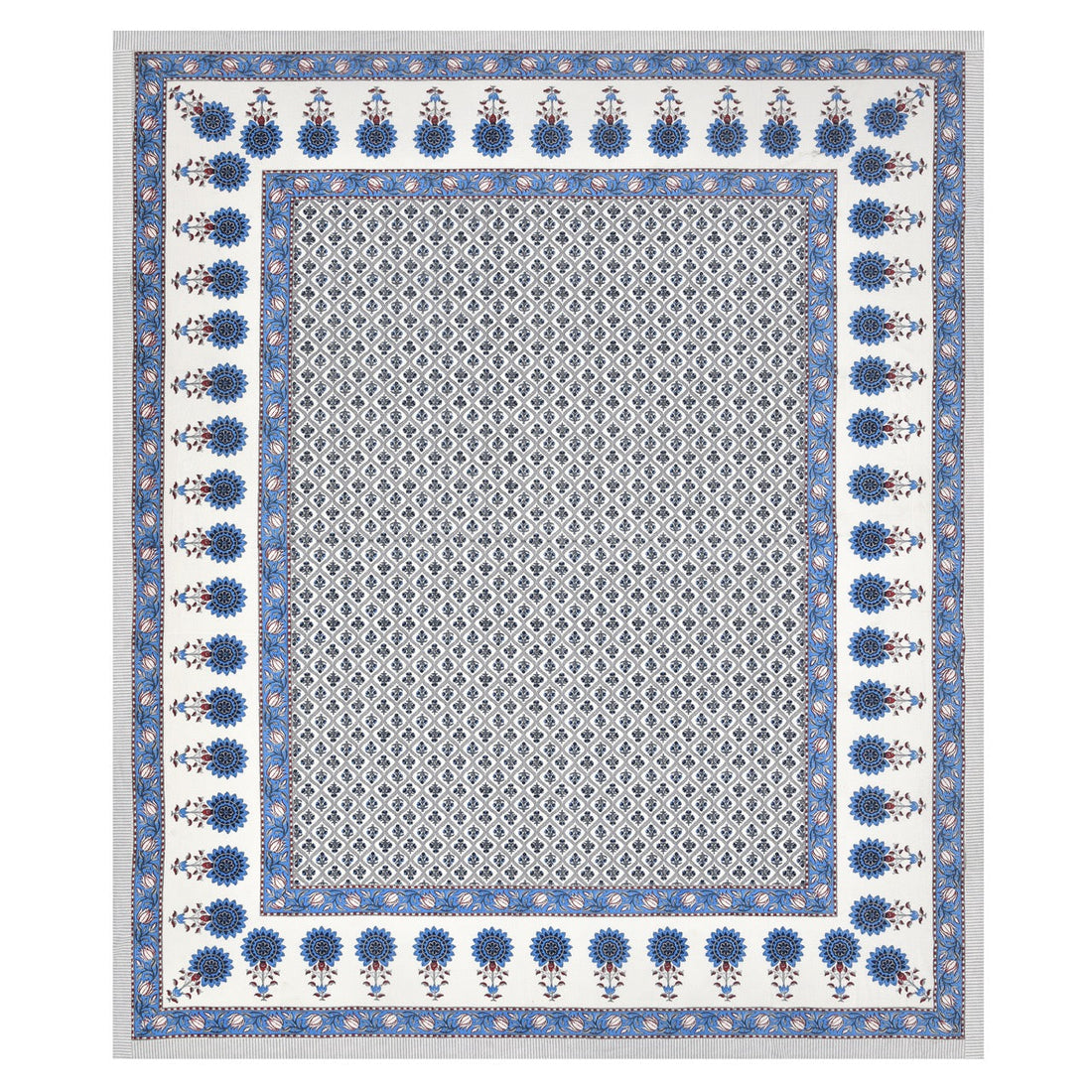 Midnight Motif Hand Block Printed Cotton King Bedsheet Set | 90×108 | 240 TC