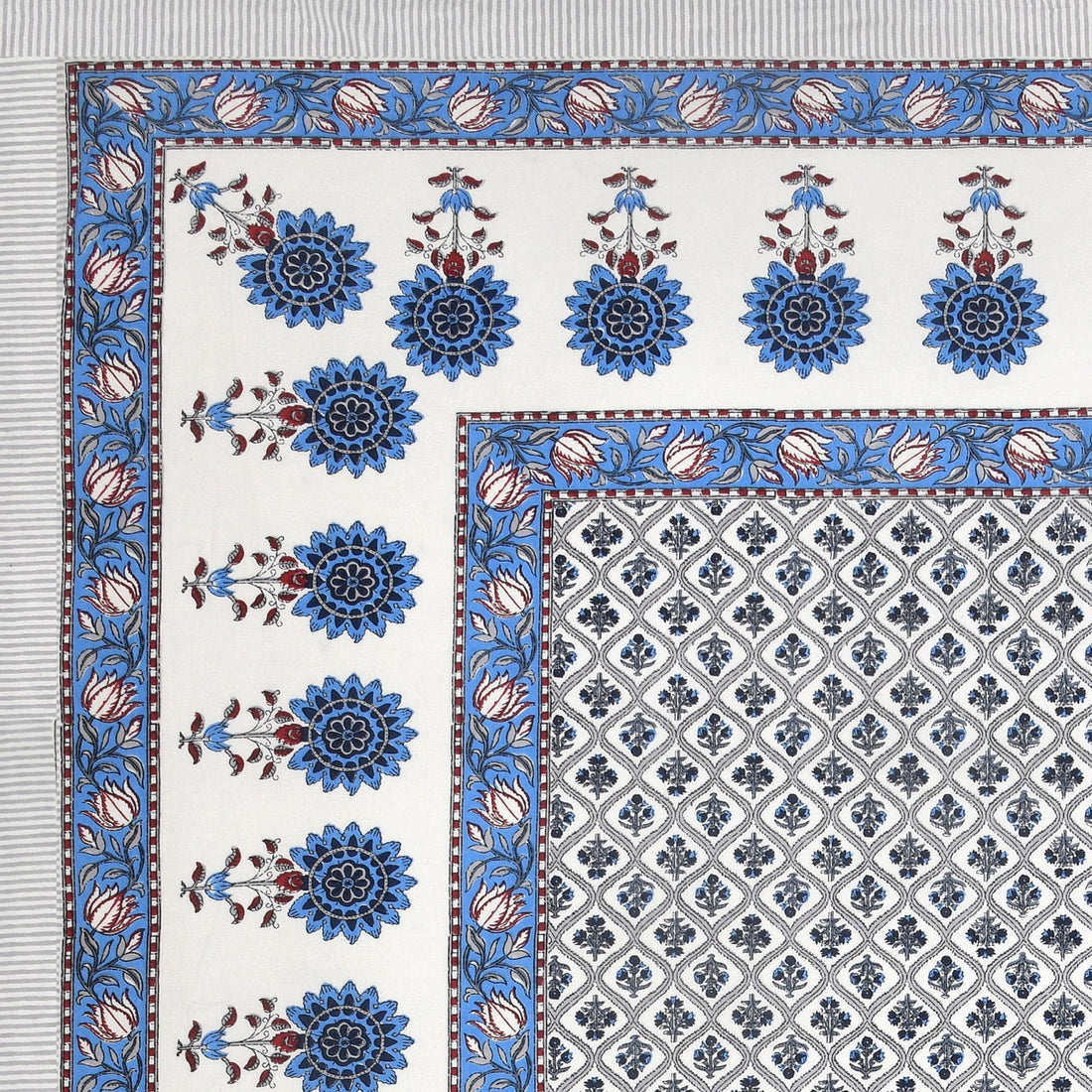 Midnight Motif Hand Block Printed Cotton King Bedsheet Set | 90×108 | 240 TC