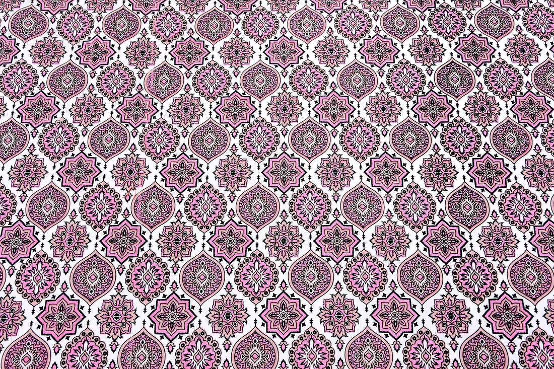 Gulabi Chhaon Hand Block Printed Cotton King Bedsheet Set | 90×108 | 240 TC
