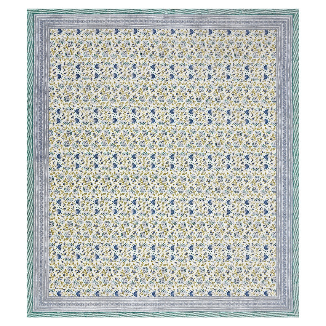 Blue Shalimar Jaal Hand Block Printed Cotton King Bedsheet Set | 90×108 | 240 TC