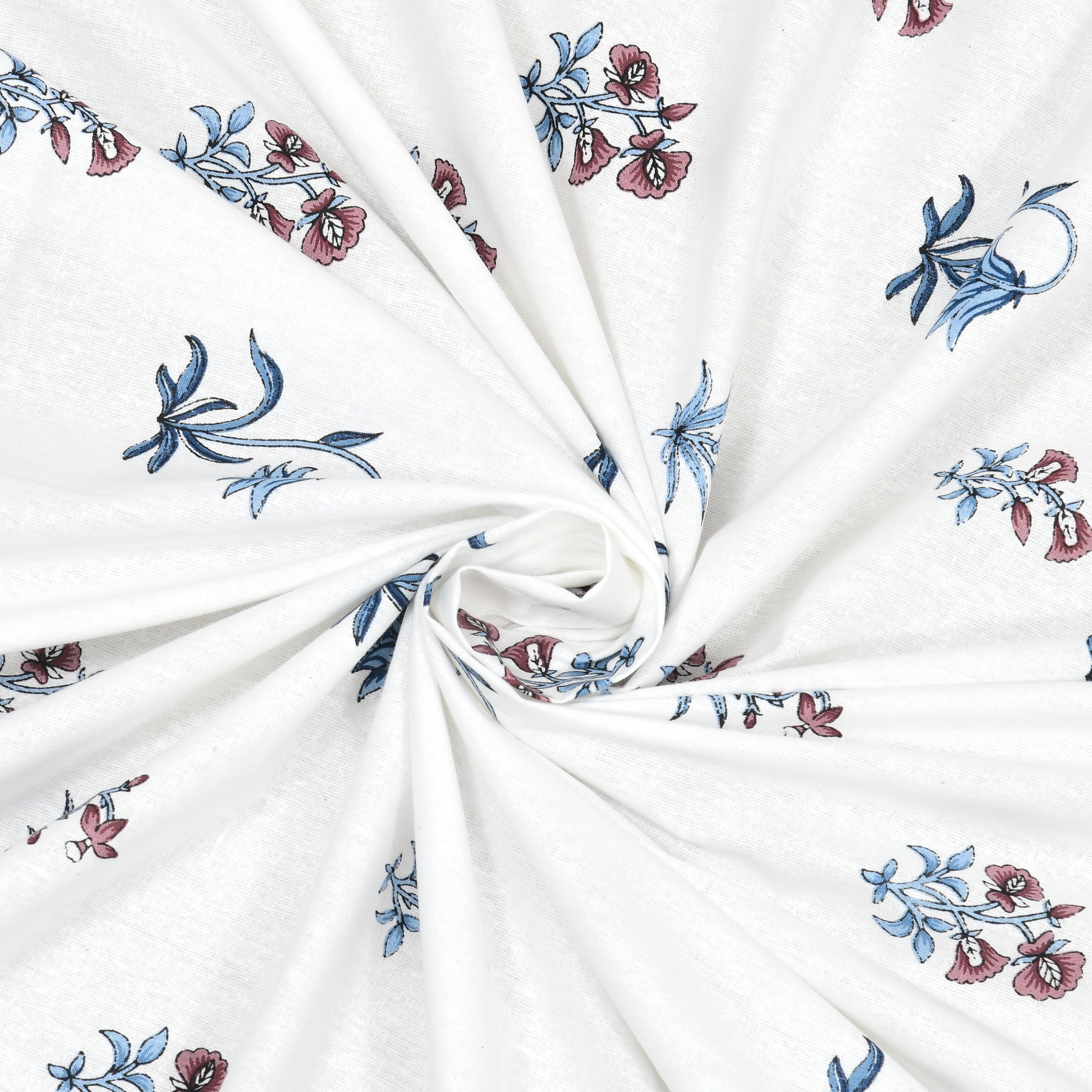 Elysian Dream Hand Block Printed Cotton King Bedsheet Set | 90x108 | 240 TC