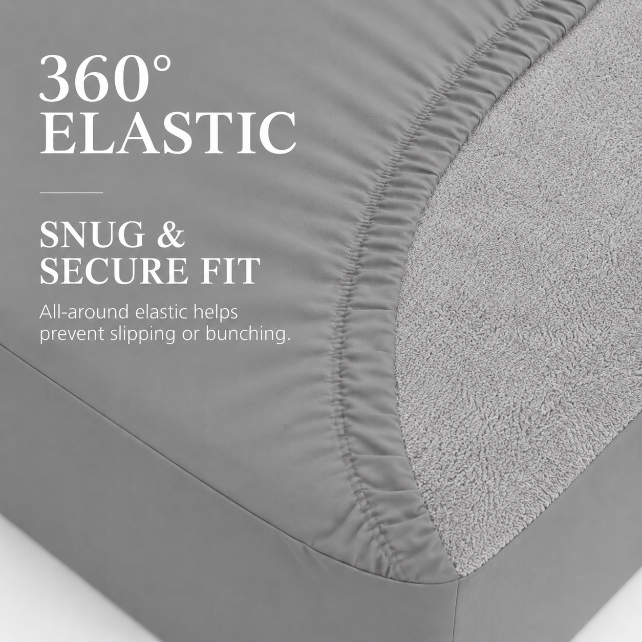 Water Proof Terry Cotton Feel Mattress Protector | Silver Grey | Machine Washable | Super Soft | Fits Mattress Upto 10 inches