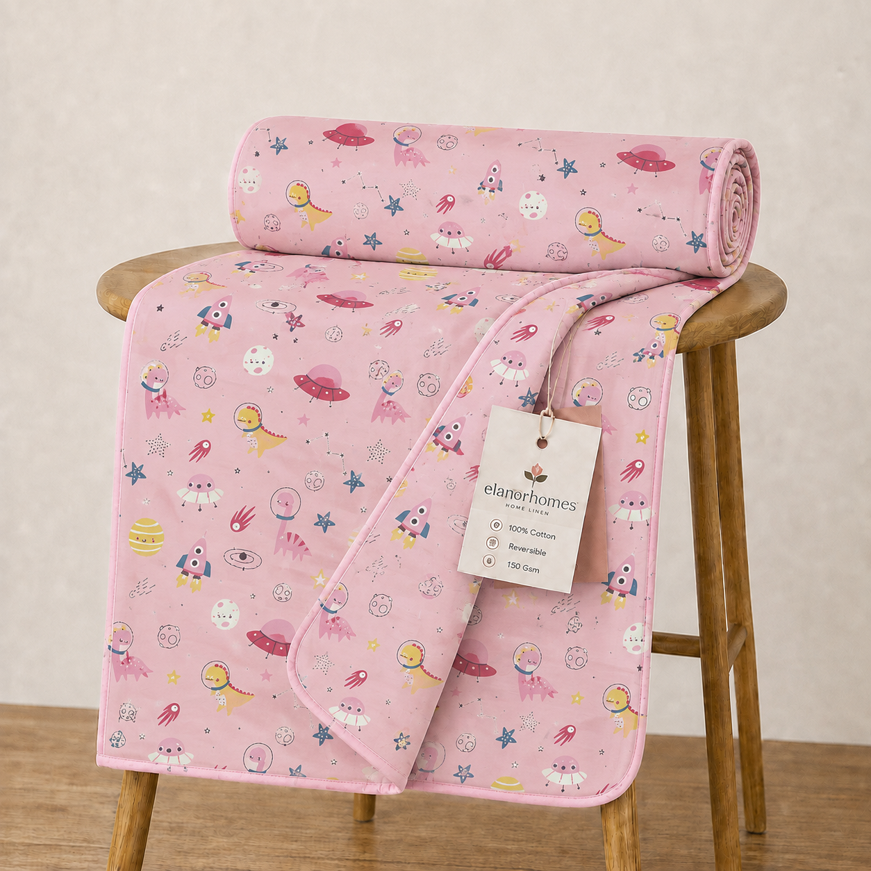 Hand Block Printed Gulabi Galaxy Cotton Dohar | 60x90 Lightweight Quilt
