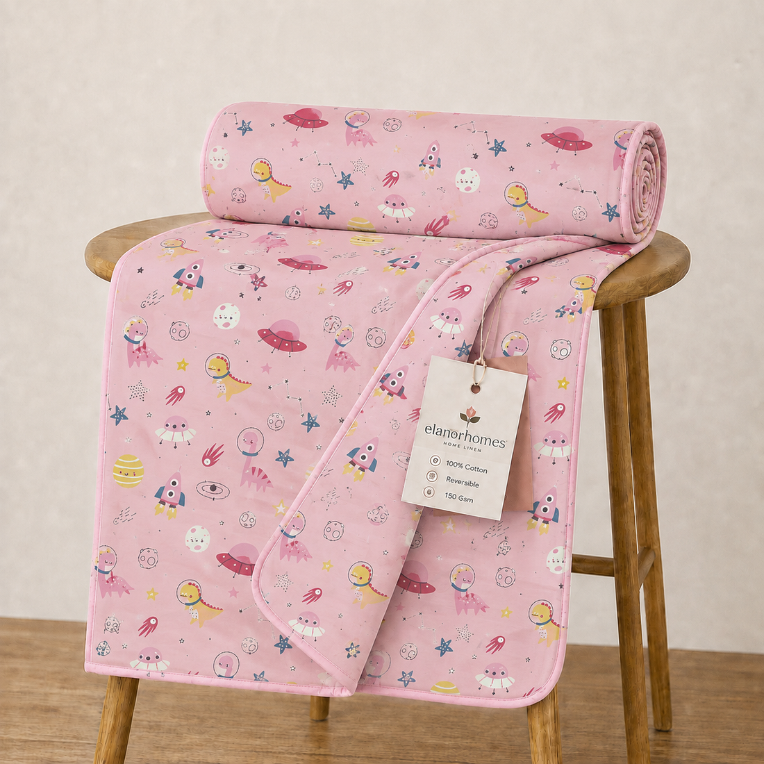Hand Block Printed Gulabi Galaxy Cotton Dohar | 60x90 Lightweight Quilt