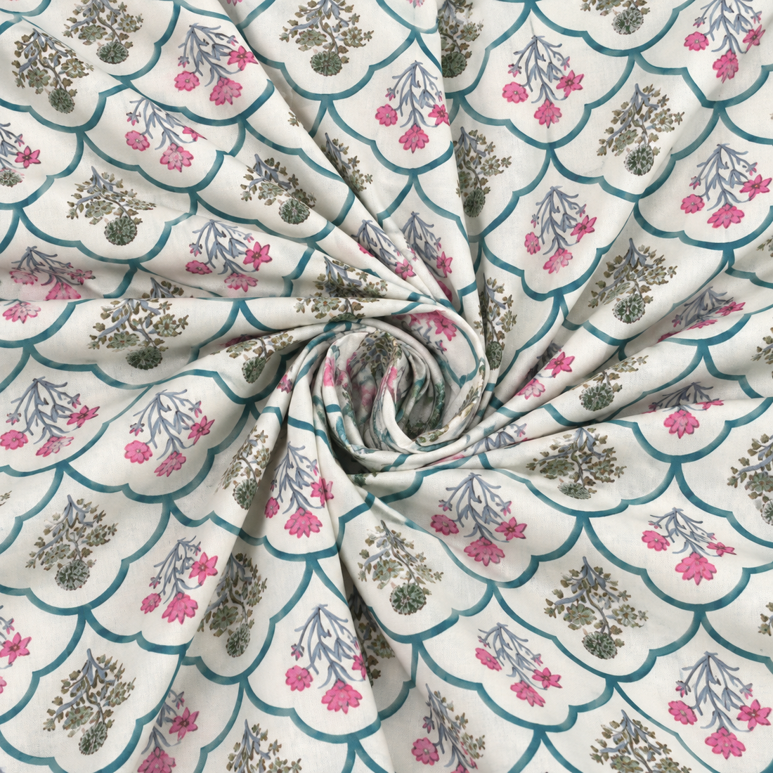 Gulshan Bagh Hand Block Printed Cotton Super King Bedsheet Set | 108×108 | 240 TC