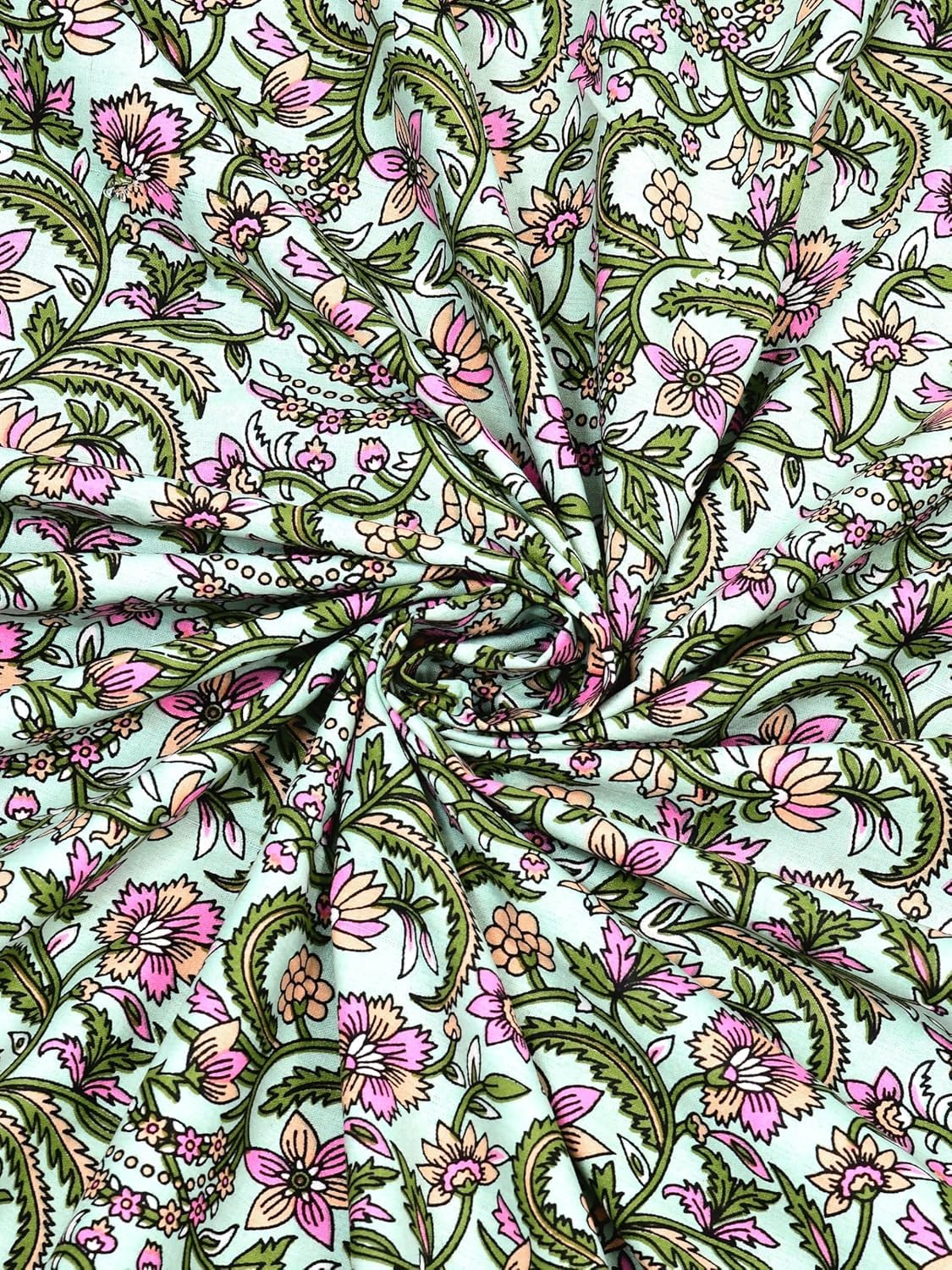 Jharokha Fulwari Jaal Hand Block Printed Cotton King Bedsheet Set | 90x108 | 240 TC