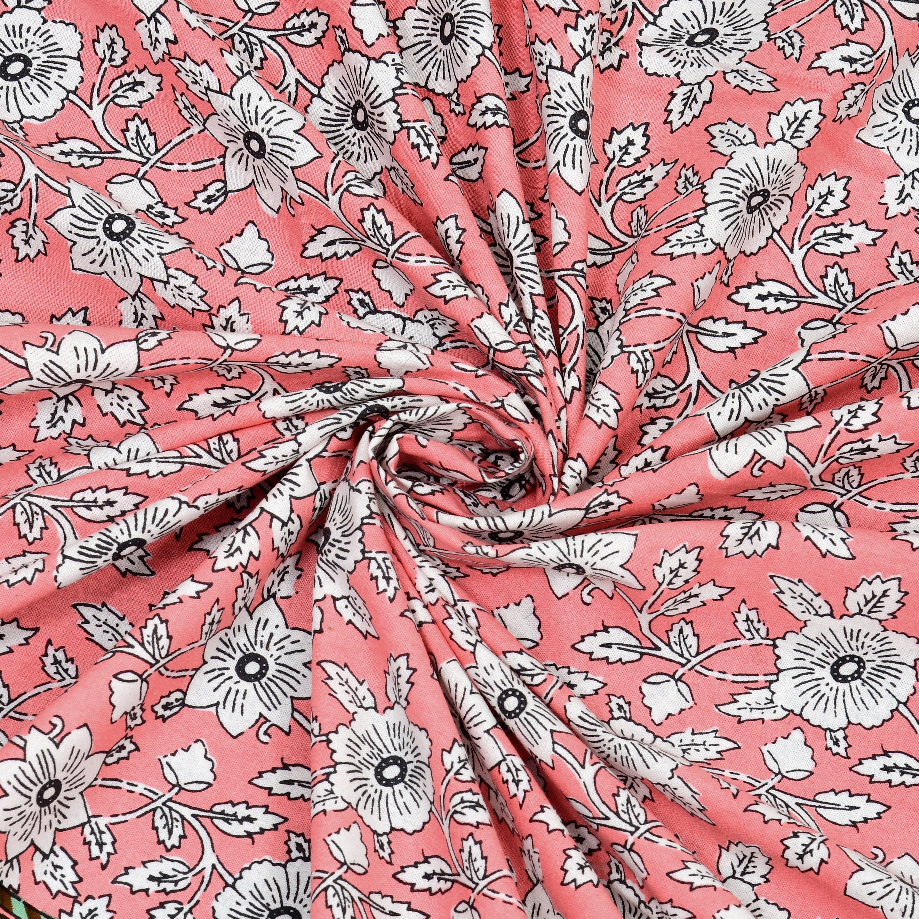Gulabi Baagh Hand Block Printed Cotton King Bedsheet Set | 90×108 | 240 TC