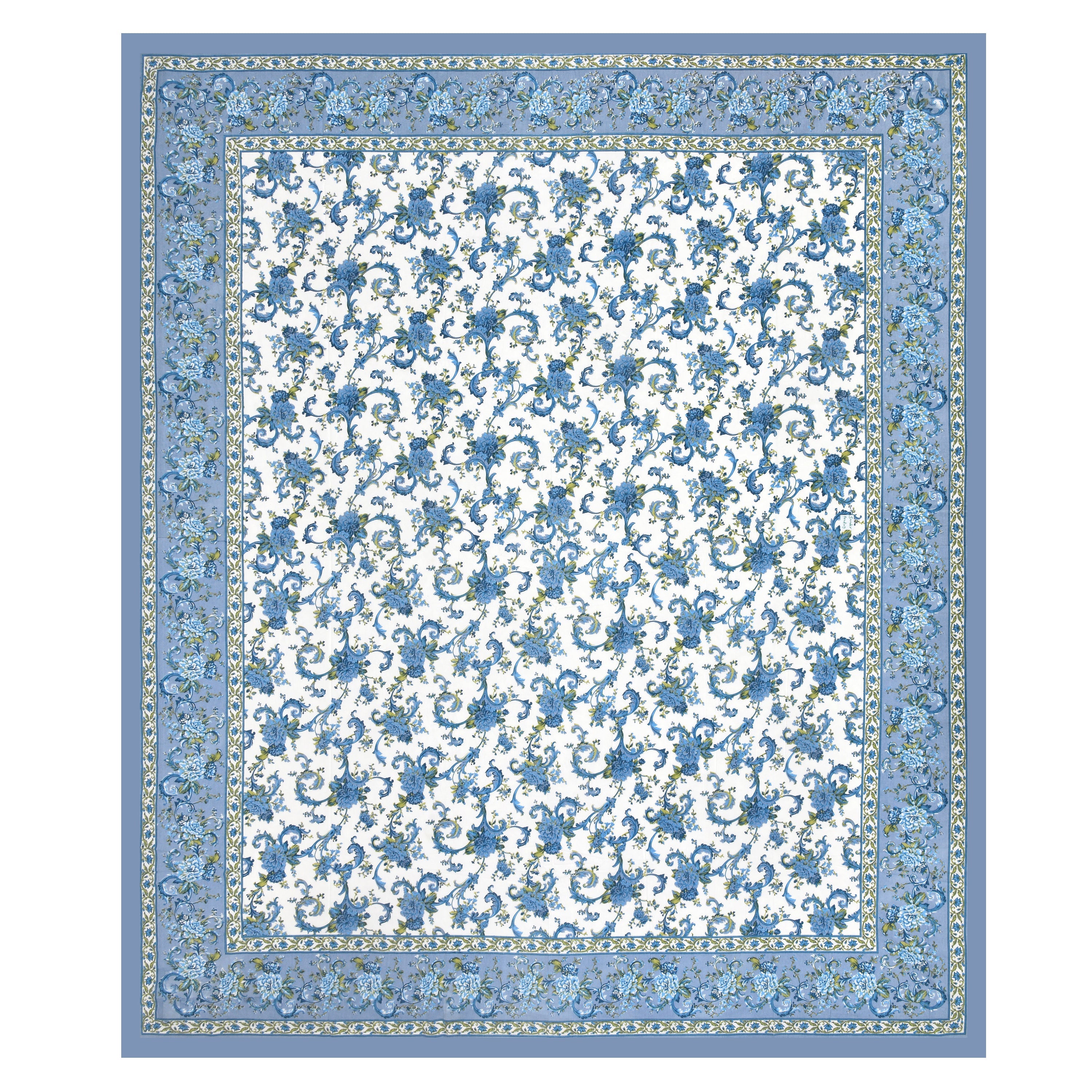 Aqua Jaal Hand Block Printed Cotton King Bedsheet Set | 90×108 | 240 TC