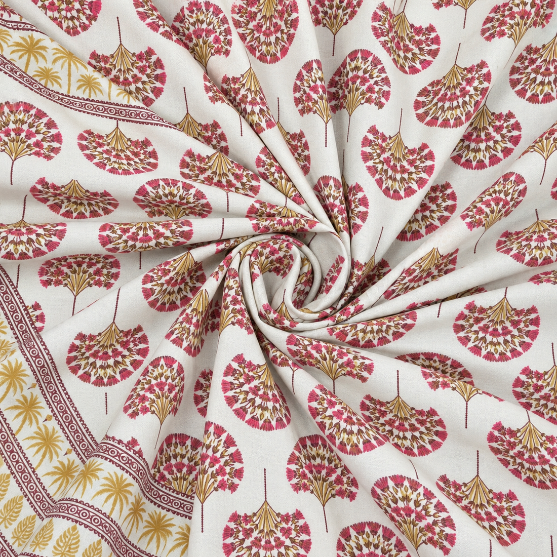 Kesari Bagh Hand Block Printed Cotton Super King Bedsheet Set | 108×108 | 240 TC