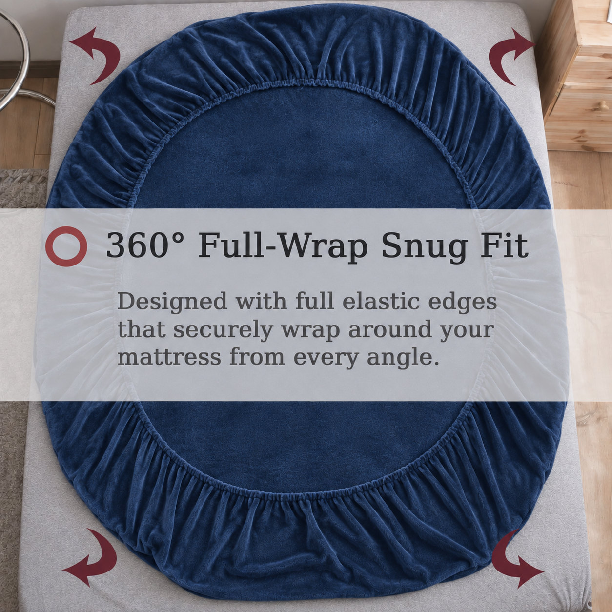 Midnight Warmth Flannel Elastic Fitted King Bedsheet (78×72×8 Inch) with 2 Pillow Covers (18×28 Inch) | Soft & Cozy Winter Bedding