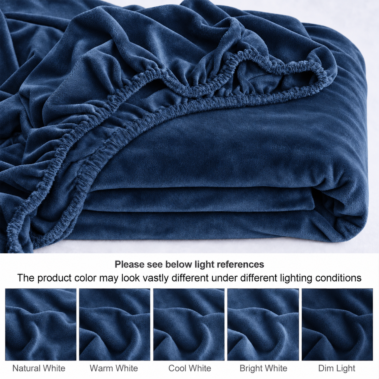 Midnight Warmth Flannel Elastic Fitted King Bedsheet (78×72×8 Inch) with 2 Pillow Covers (18×28 Inch) | Soft & Cozy Winter Bedding