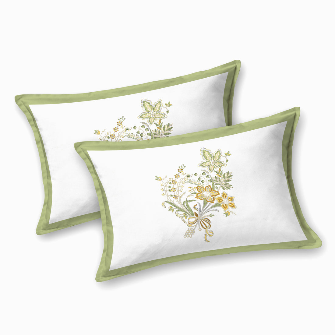 Olive Grace Hand Block Printed Cotton King Bedsheet Set | 90x108 | 240 TC