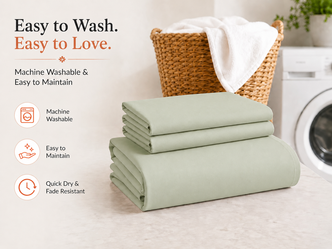 Olive Luxe 400 TC Pure Cotton King Size Bedsheet with 2 Pillow Covers