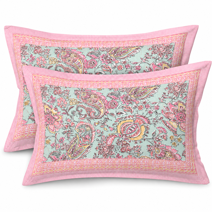 Petal Glow Cotton Pillow Cover Set of 2 (17x28 in)