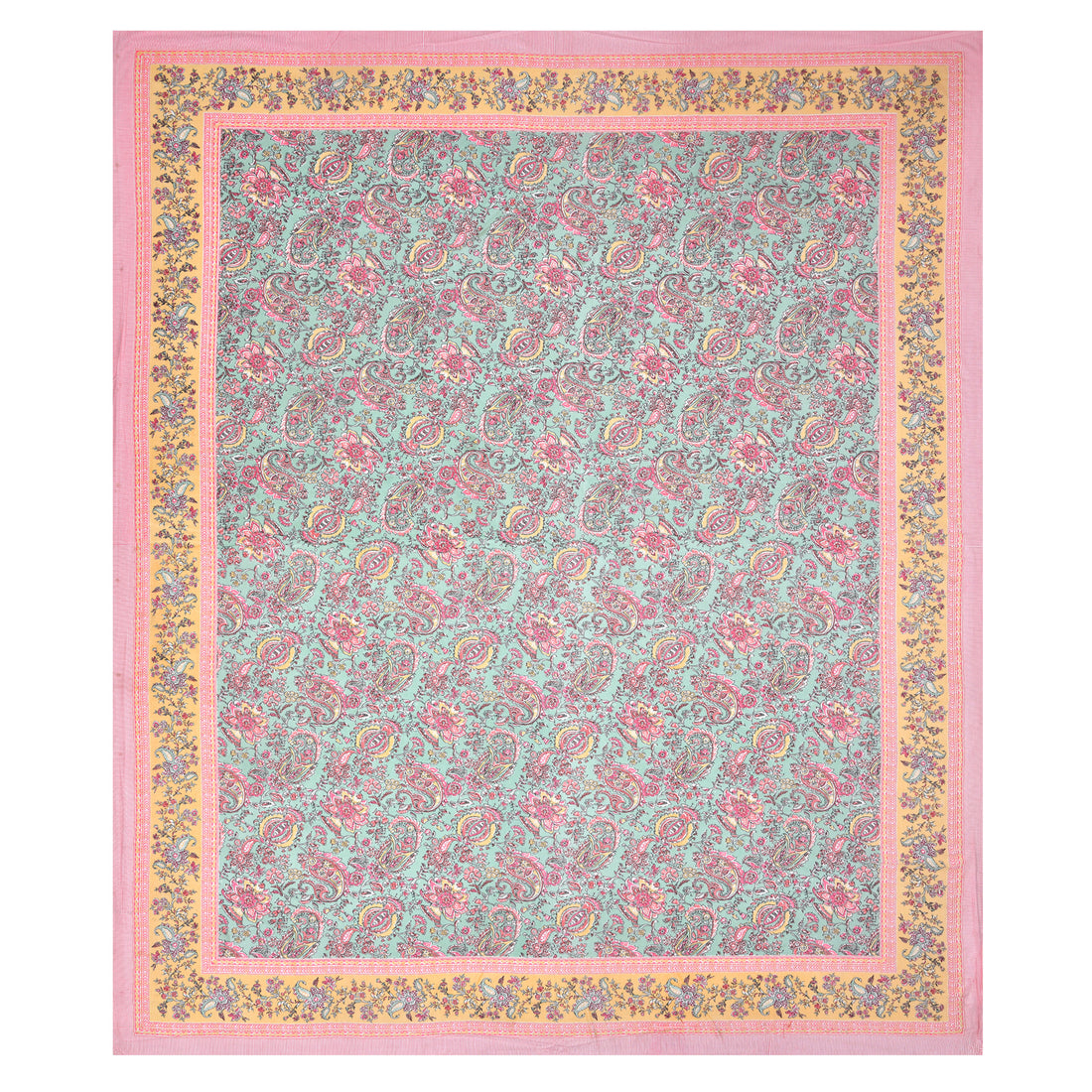 Petal Symphony Hand Block Printed Cotton Single Bedsheet | 60x90 inches