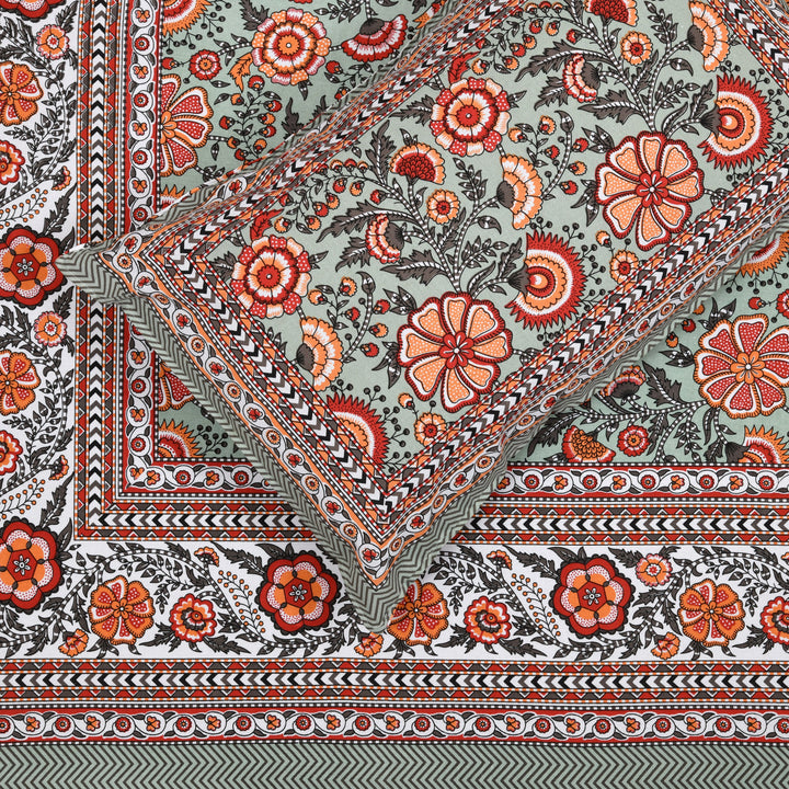 Fulwari Hand Block Printed Cotton Single Bedsheet | 60x90 inches