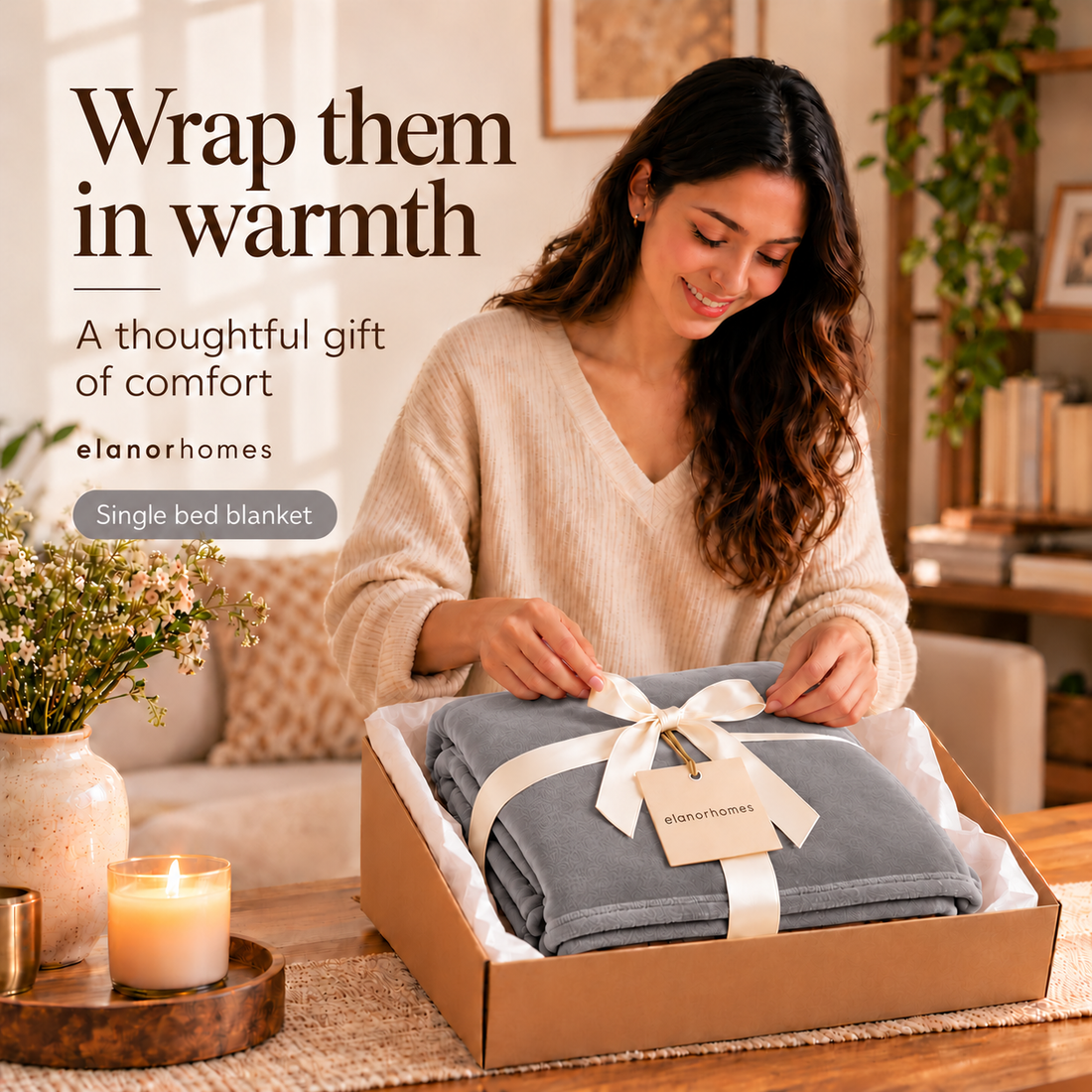 Midnight Grey Embrace Flannel Solid Single Blanket, 220 Gsm, Warm Embrace