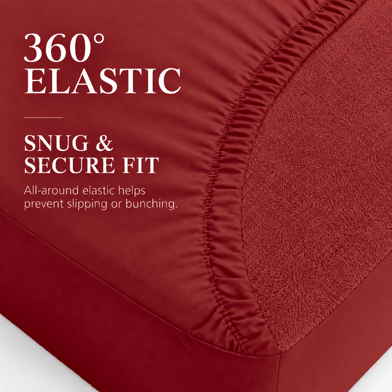 Water Proof Terry Cotton Feel Mattress Protector | Maroon Red | Machine Washable | Super Soft | Fits Mattress Upto 10 inches